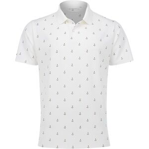 Bonobos White Slim Fit Golf Polo with Anchor Pattern